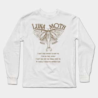 MAYA HAWKE'S LUNA MOTH LYRICS ART Long Sleeve T-Shirt